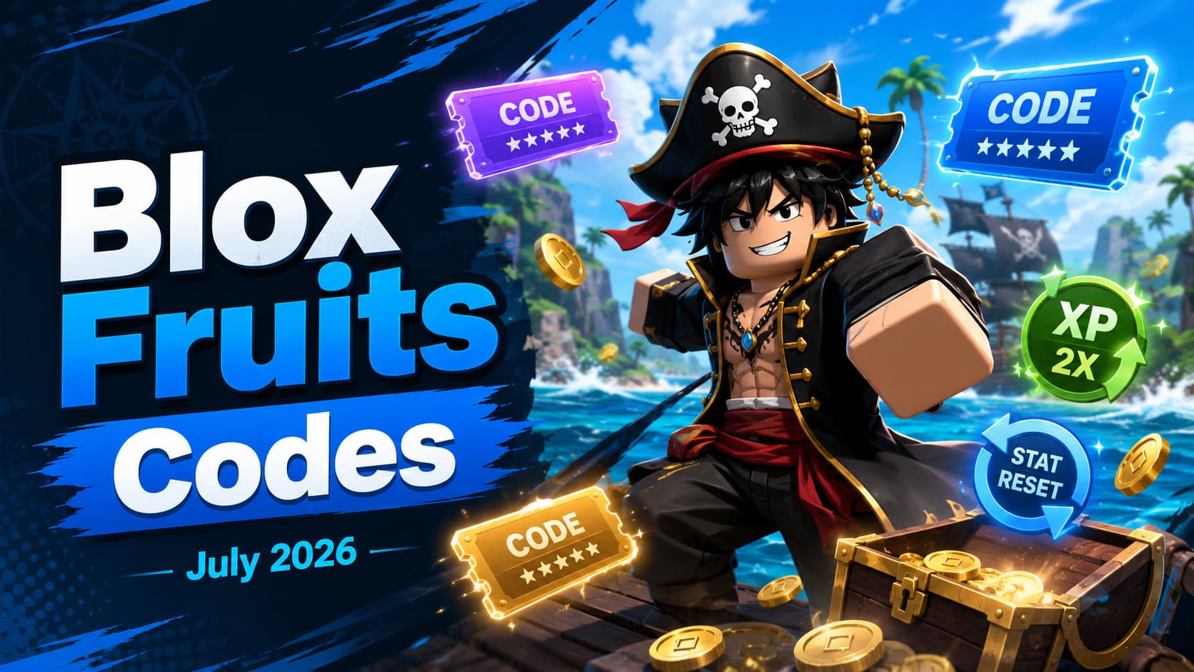 Blox Fruits Codes (July 2026): 2x EXP & Stat Resets
